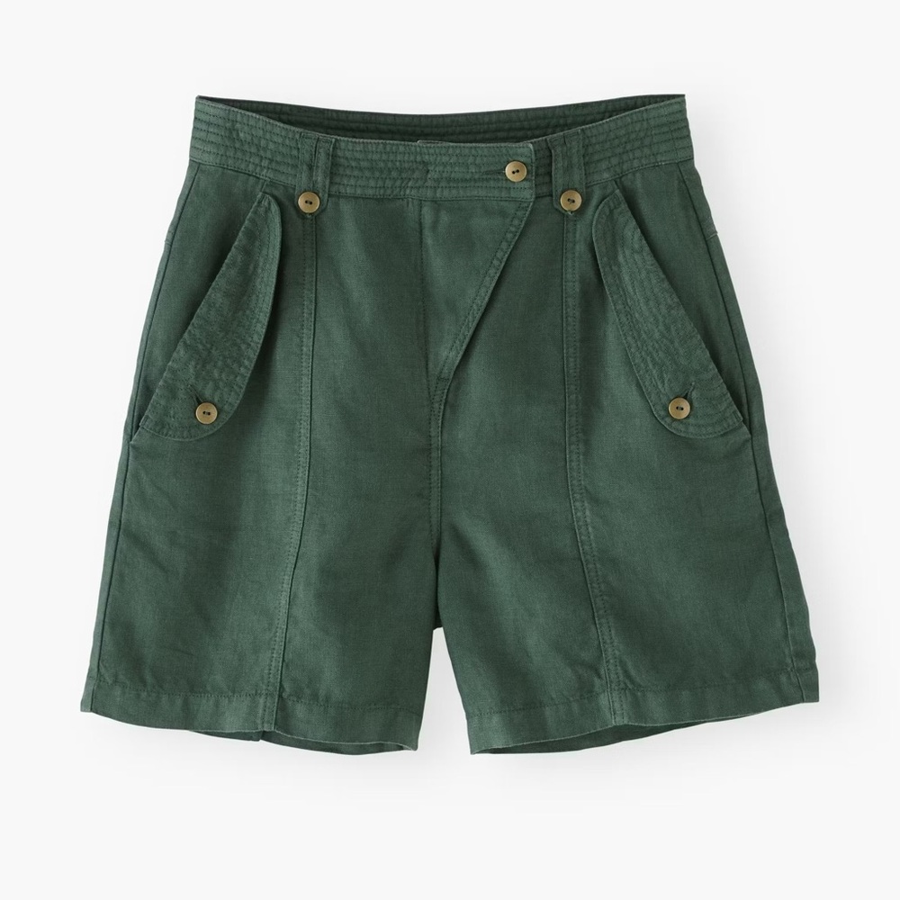 Wrap London 100% Linen Green Women's Shorts